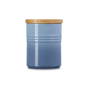 Le Creuset Chambray Stoneware Medium Storage Jar with Wooden Lid